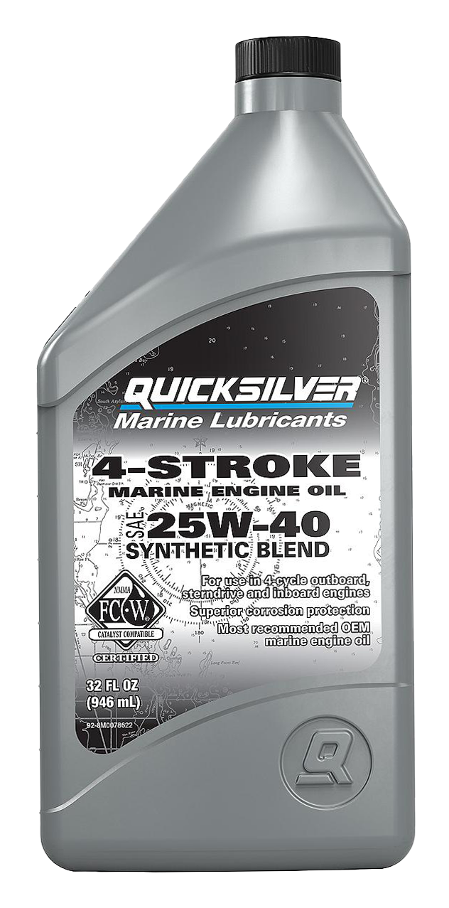 Quicksilver SAE 25W-40 Synthetic Blend 4-Stroke Marine Engine Oil ...